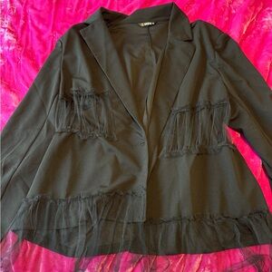 Shein Black Blazer With Cutouts